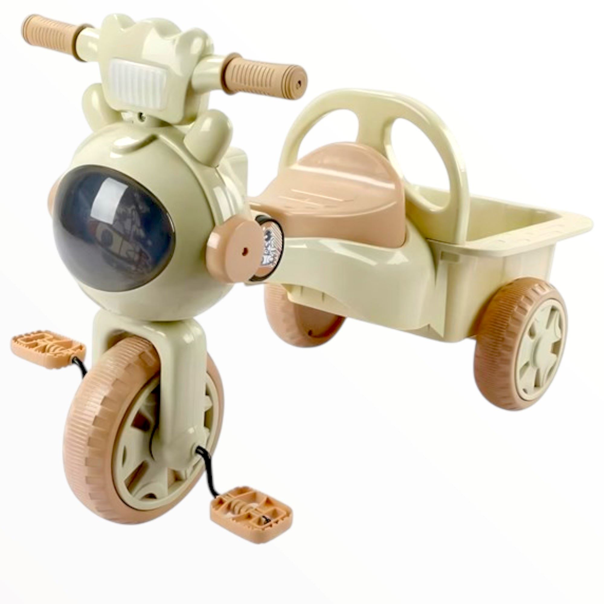 TRICICLO COLOR VERDE CON CANASTILLA TRASERA PARA LLEVAR CON LUCES Y SONIDO.