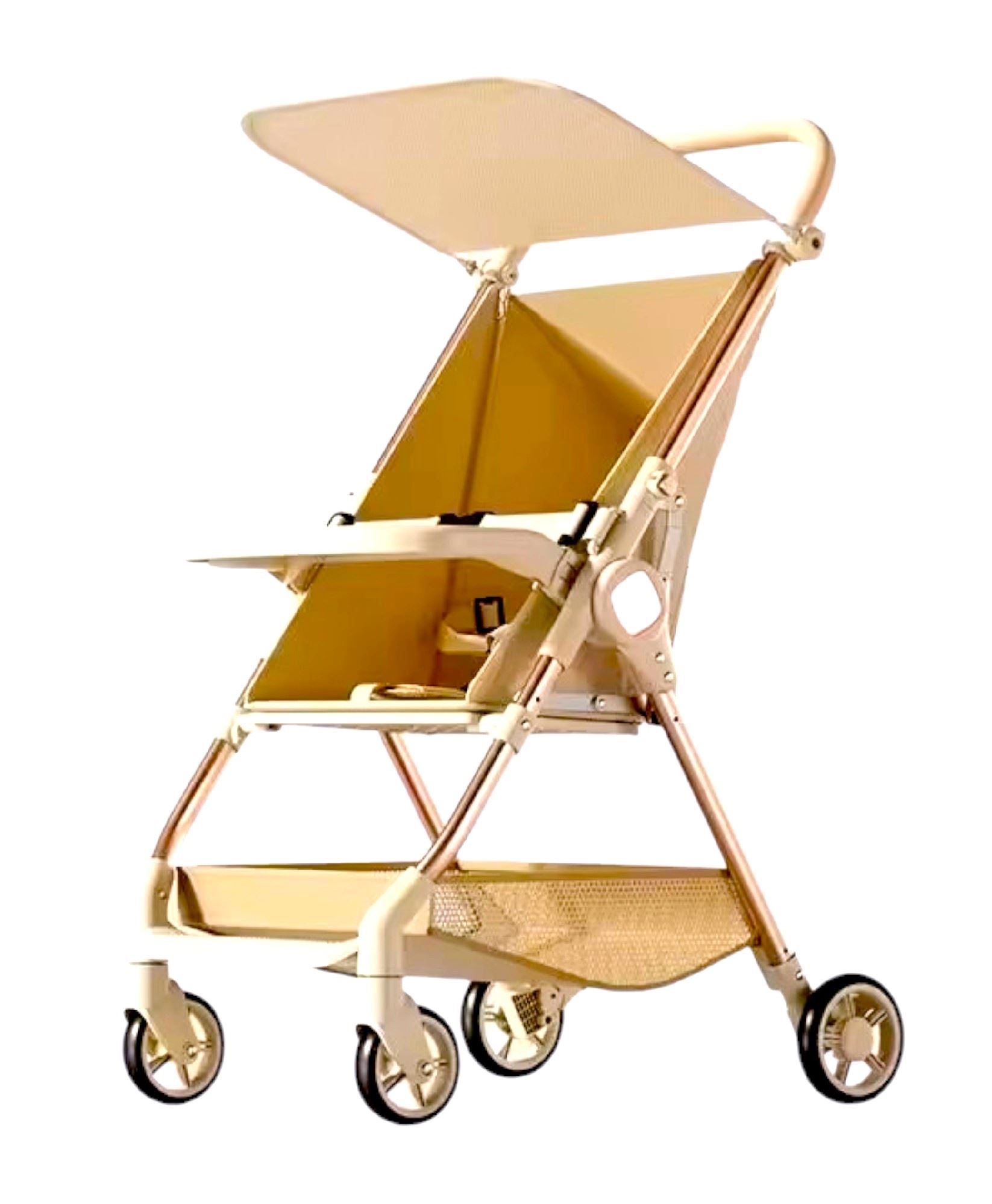 COCHE PLEGABLE PARA BEBE TIPO CARRIOLA HJ-G602 COLOR BEIGE