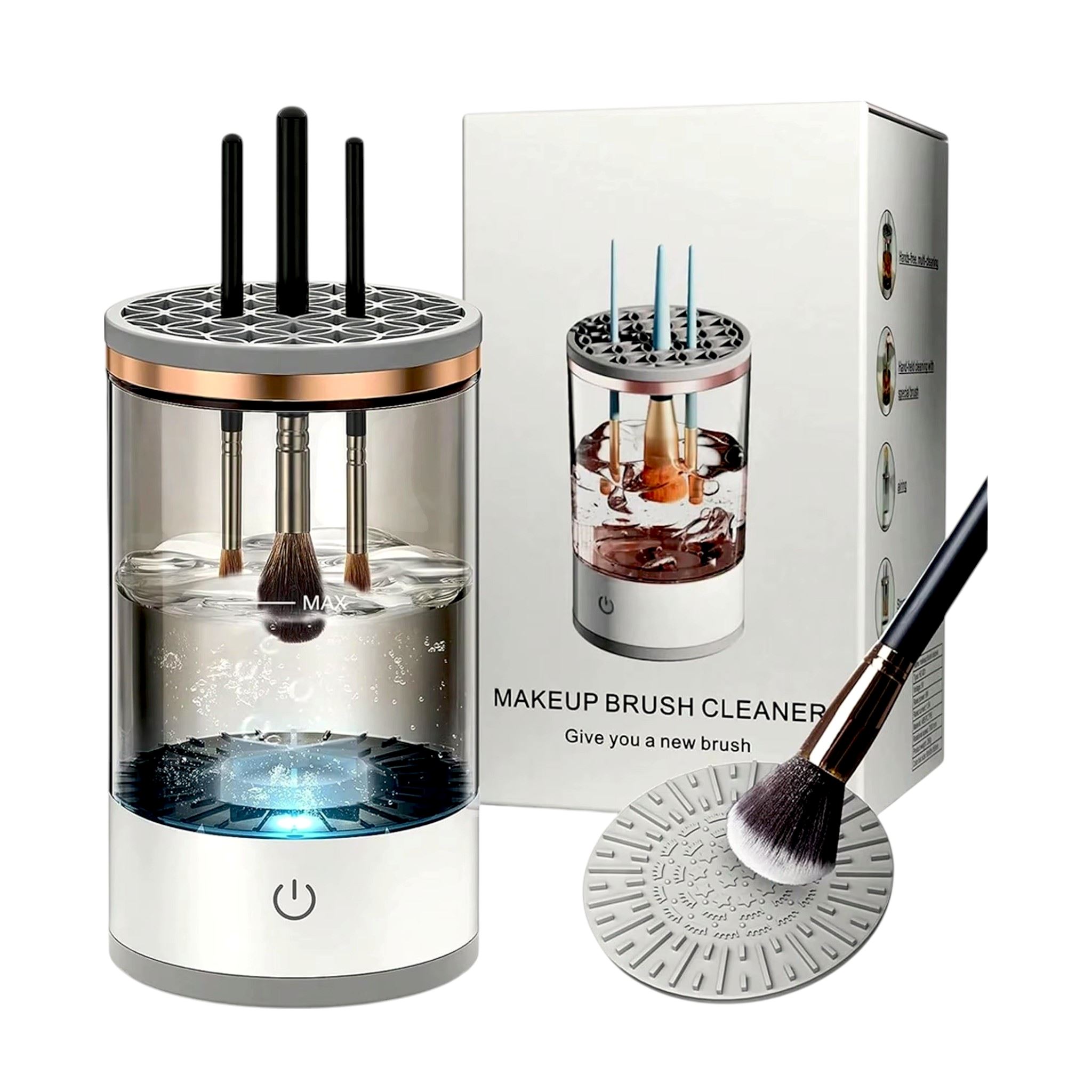 Limpiador de brochas de maquillaje eléctrico