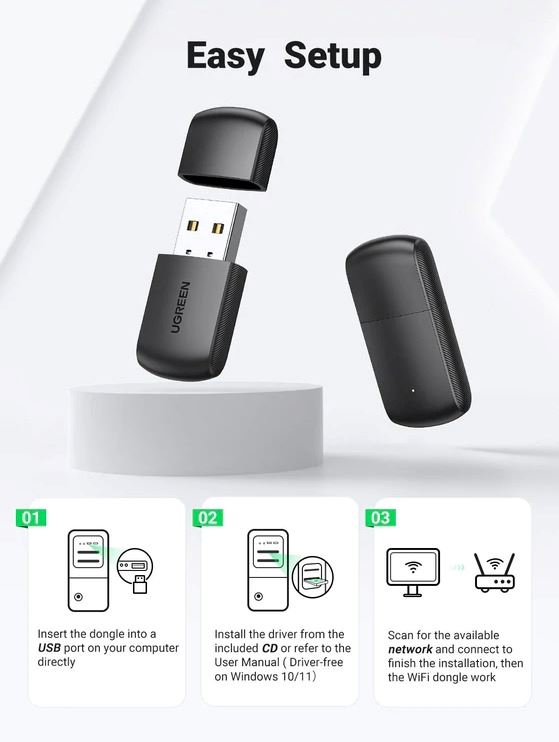 UGREEN WiFi USB Adaptador 5G y 2,4G - Mi Compra