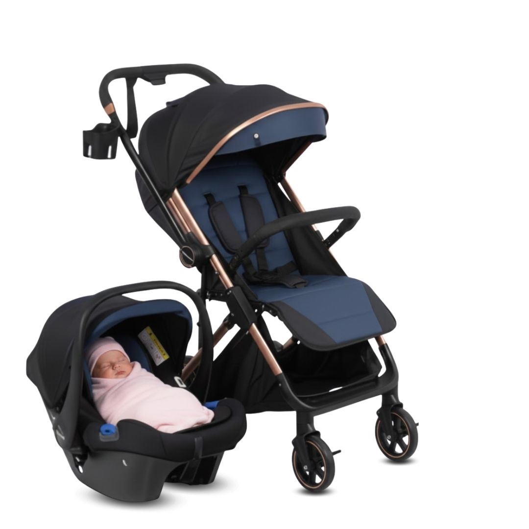 Coche Maleta Travel System «WIN PRO» con Portabebé Blue
