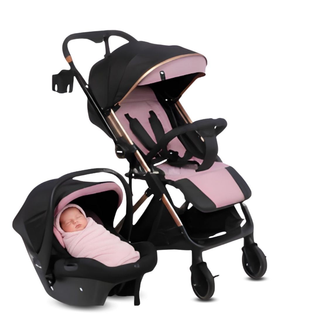 Coche Maleta Travel System «WIN PRO» con Portabebé Pink