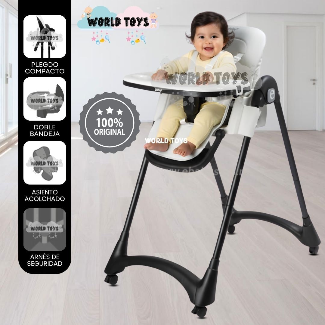 Silla de Comer Plegable «ALAI» con Rueditas White