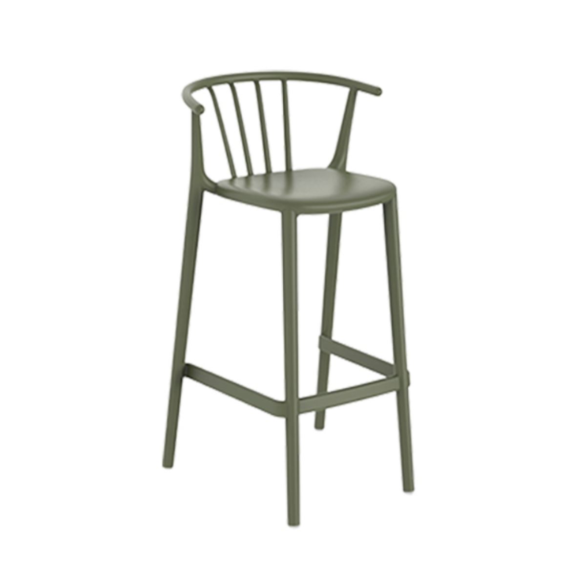 Banco Woody Alto H75.5 Gris Verdoso - Ziyaz