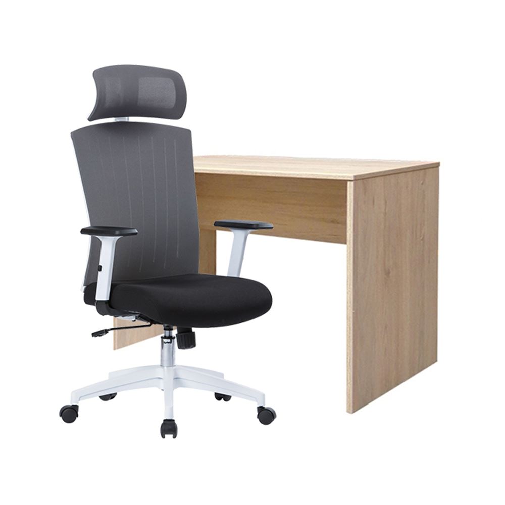1 Escritoro Mel Falda Rovere 120X60 + 1 Silla Work Lux - Ziyaz