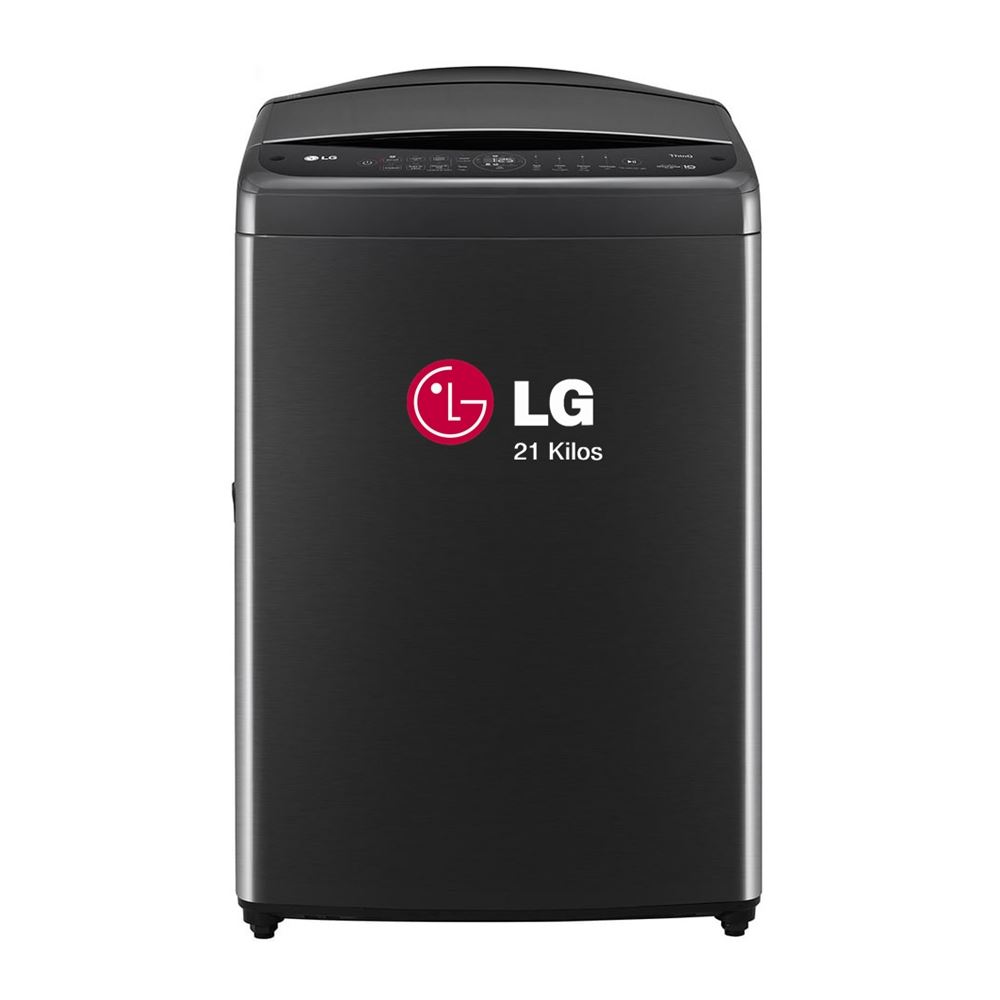 LAVADORA LG DE 21 KG CARGA SUPERIOR 6 MOTION DD WT21PBVS6 NEGRO PLATEADO