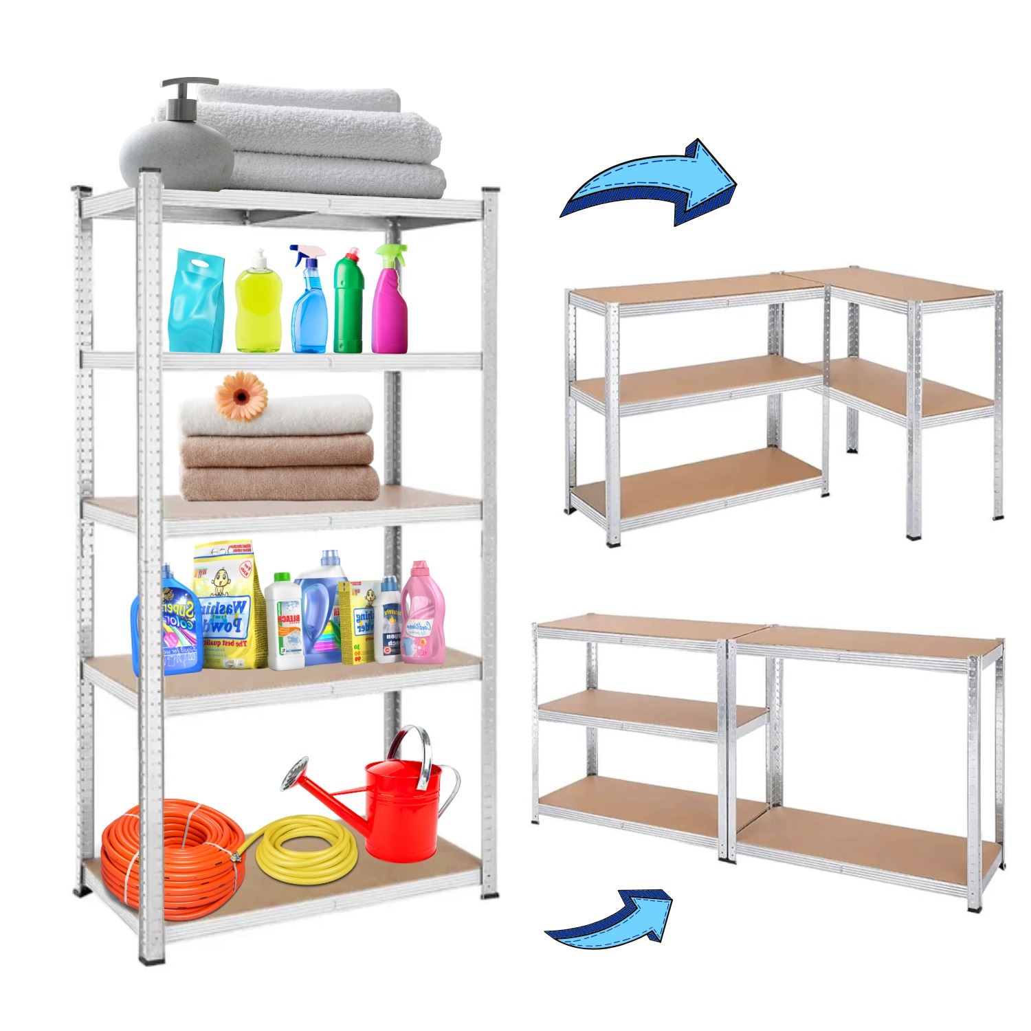 Estante Modular de 5 niveles soporta 175kg Wadfow