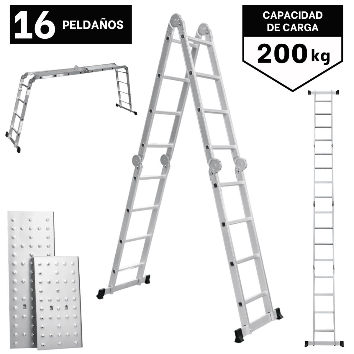ESCALERA MULTIPOSICIÓN 16 PELDAÑOS TRUPER