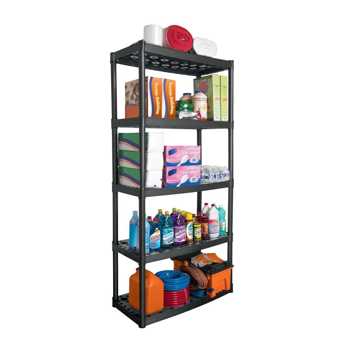 ESTANTE PLASTICO USO RUDO SOPORTA 340KG 5 REPISAS - TRUPER