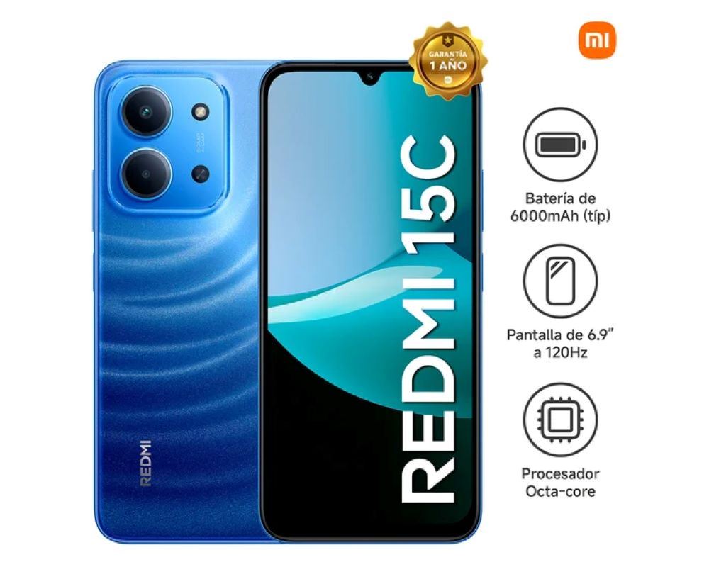 Celular Xiaomi Redmi 15C 128GB 4GB RAM AZUL