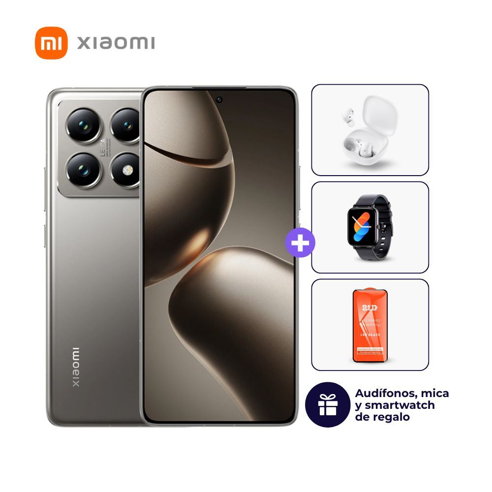 Xiaomi 14T Pro 512GB 12GB Gris + Smartwatch + Audífonos + Mica