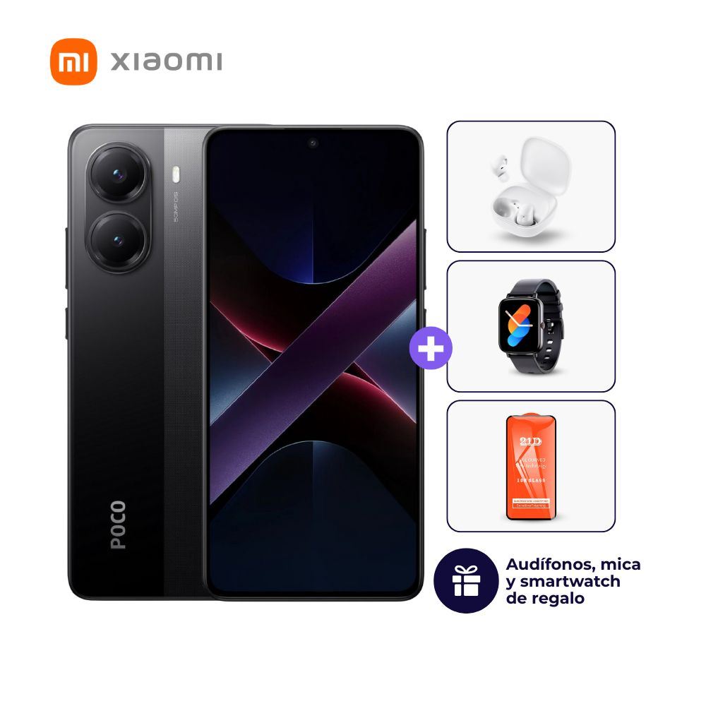 Xiaomi Poco X7 Pro 512GB 12GB Negro + Smartwatch + Audífonos + Mica