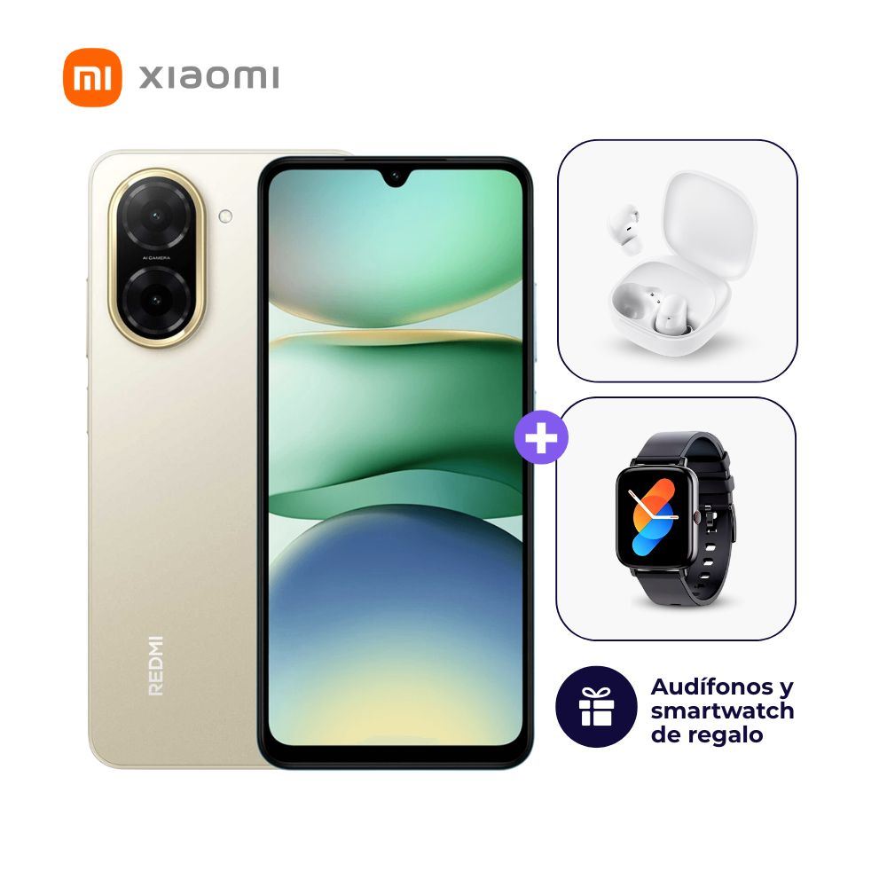 Xiaomi Redmi A5 4G 128GB 4GB Dorado + Smartwatch + Audífonos
