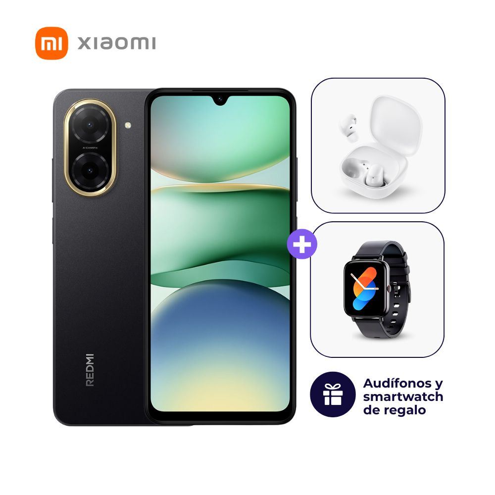 Xiaomi Redmi A5 4G 64GB 3GB Negro + Smartwatch + Audífonos
