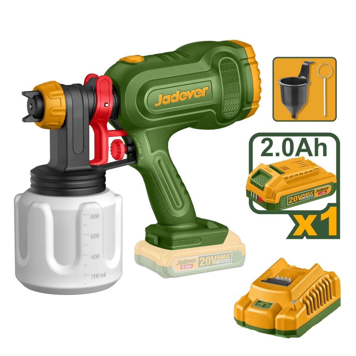 Pistola para Pintar 20v + Batería + Cargador Jadever