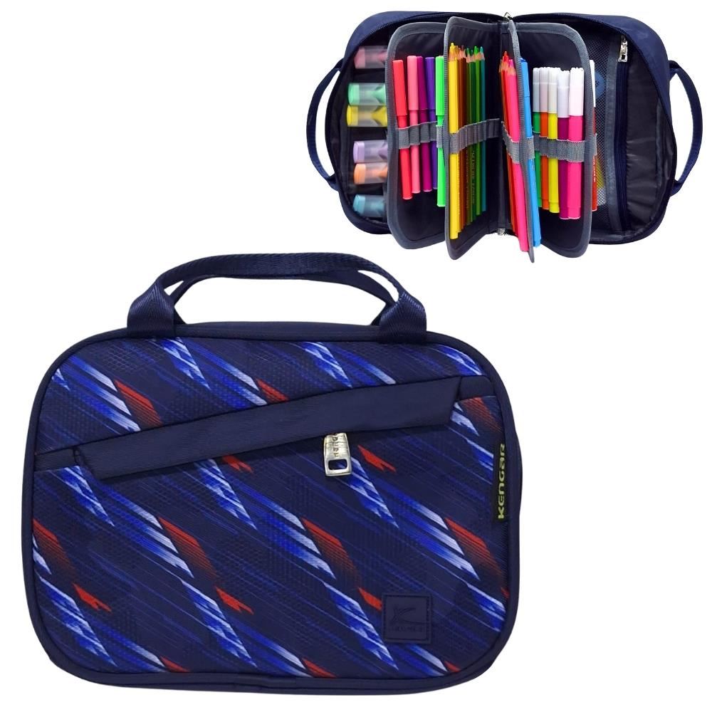 Cartuchera Organizadora XL Kengar - Azul Estampado 2