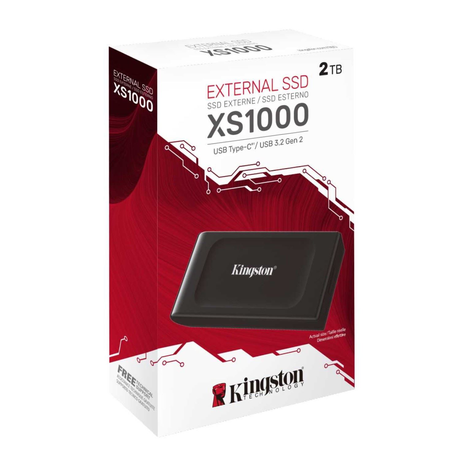 SSD Externo Kingston XS1000 2TB Portátil USB 3.2 Gen 2 Negro - 1050MB/s
