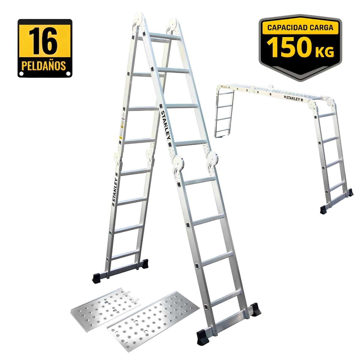 Escalera multiposicion 16 peldaños Stanley