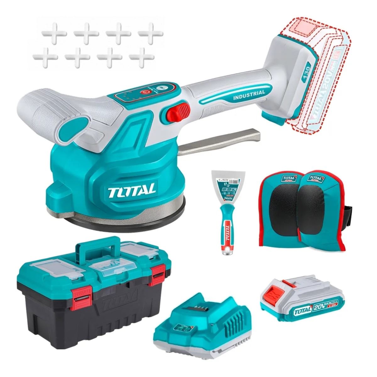 VIBRADOR DE MAYOLICA VENTOSA 20V 60KG VEL VARIABLE TTVLI20015