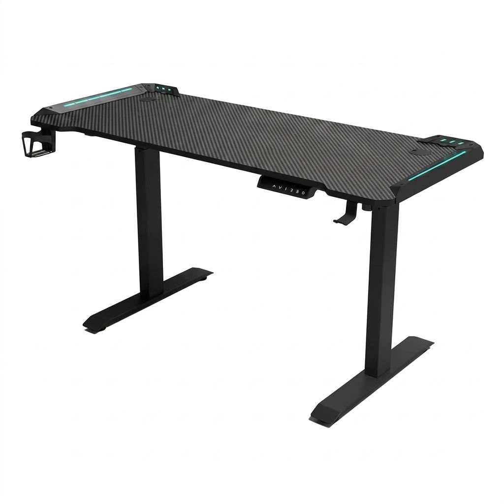OXIN Y100-B Escritorio Gamer Elevable Ajustable Luces RGB
