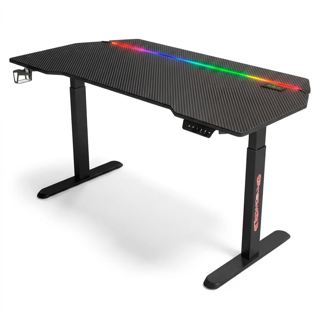 OXIN Y111 Escritorio Gamer Altura Regulable Con Luces RGB Negro