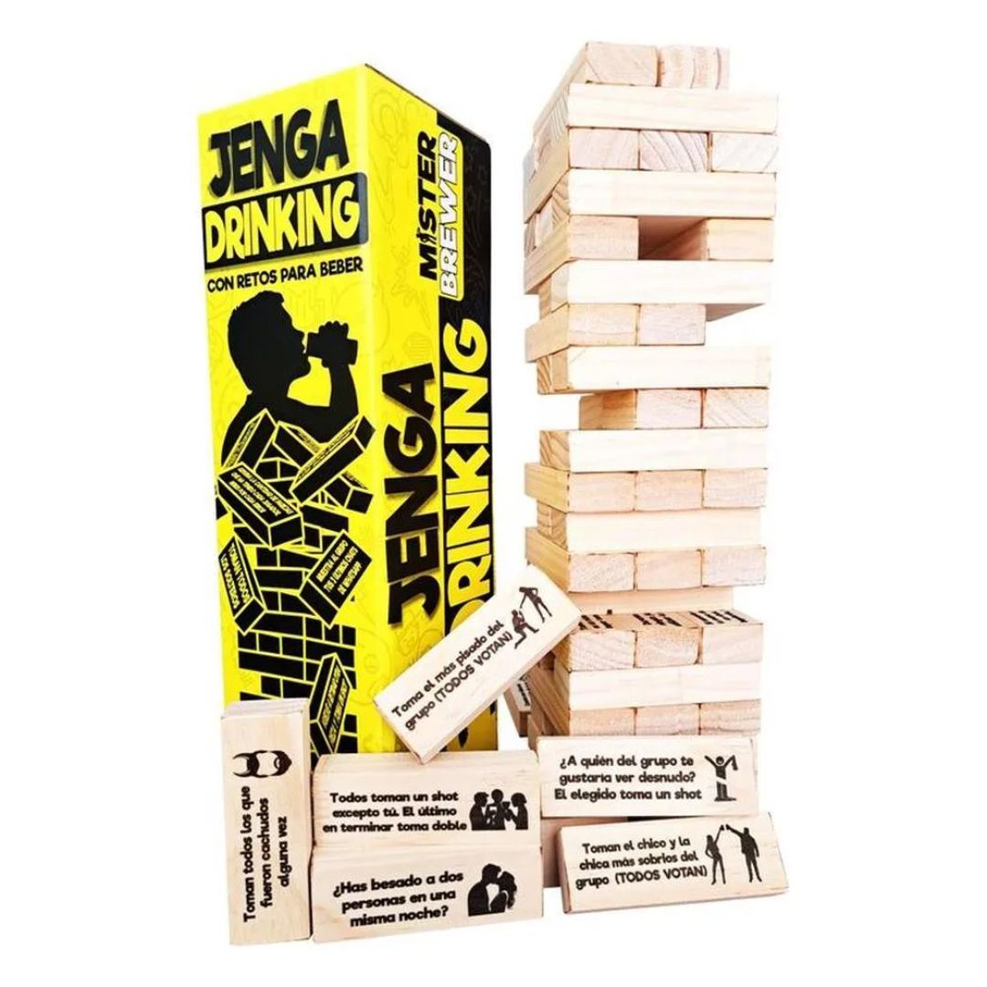 Jenga Drink - Jenga Shot -juegos Para Beber-jenga Con Retos Mr Brewer