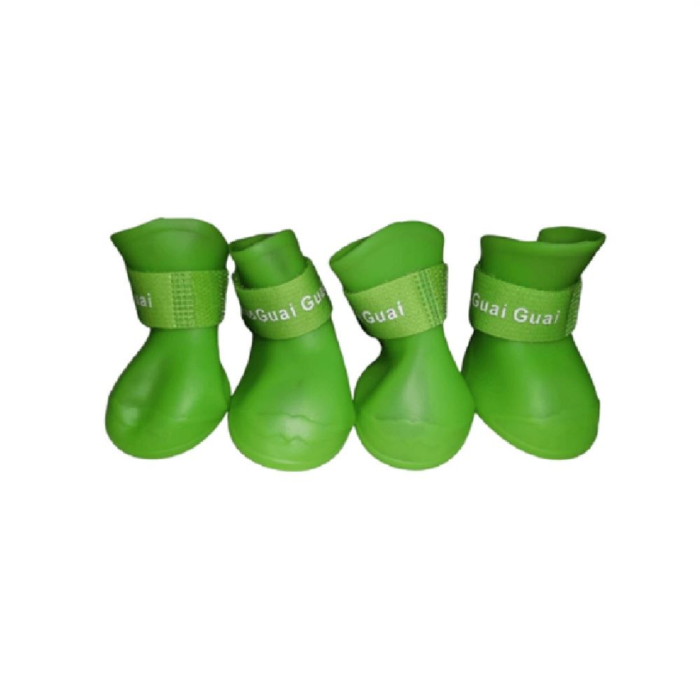 Zapatos de silicona para mascotas perros verde talla M
