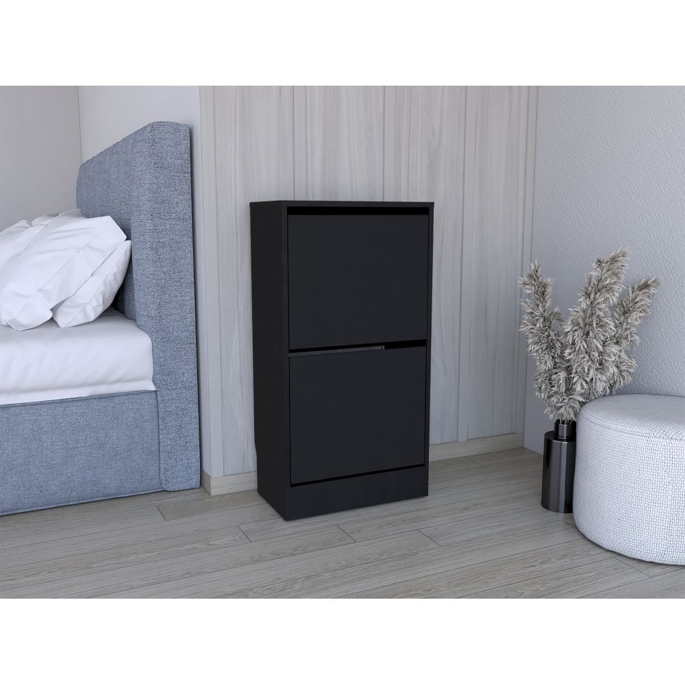 ZAPATERO ORGANIZADOR BELTON 2 NIVELES NEGRO 93,6X49,0X28,0 CM | TUHOME