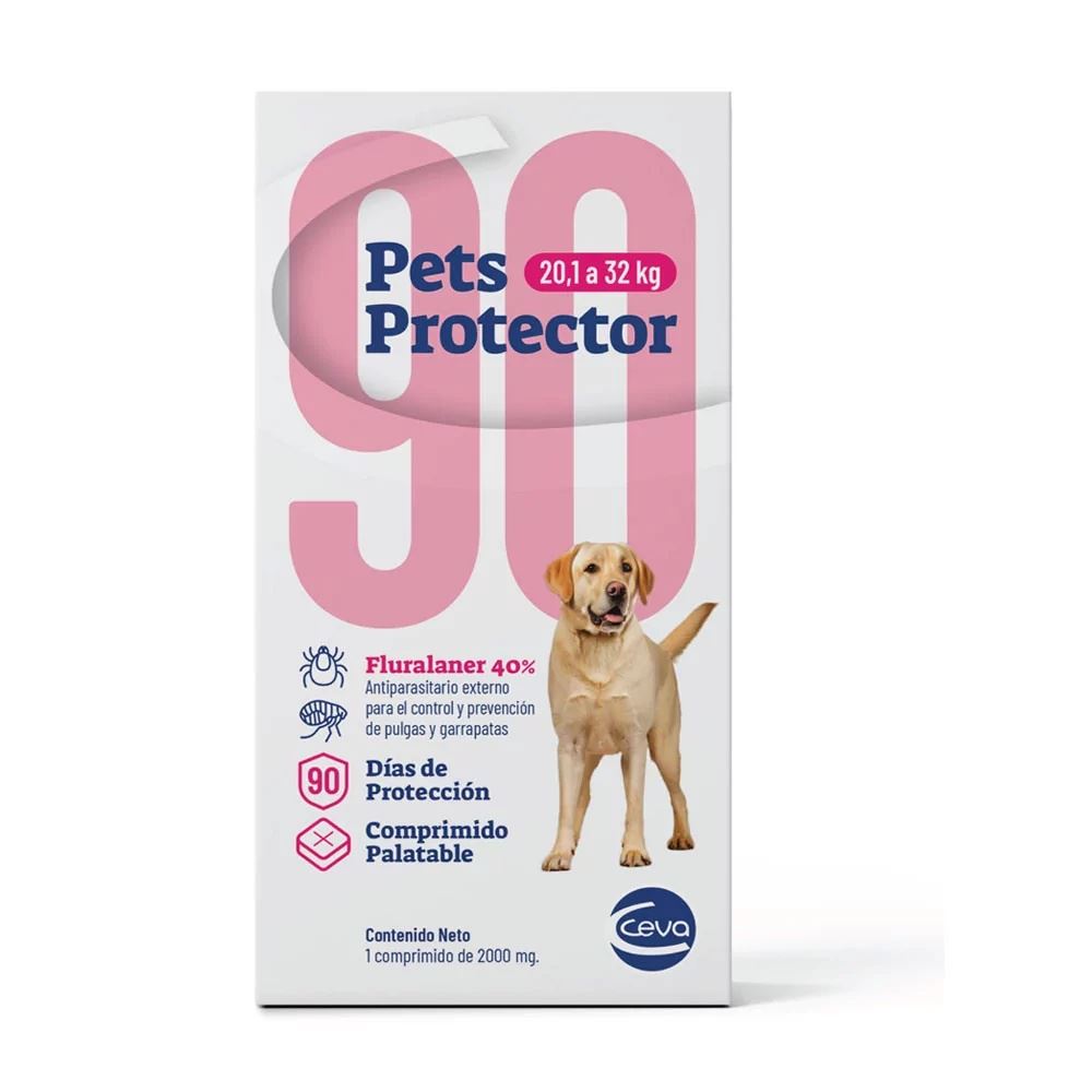 Pastilla Antipulgas Pets Protector para perros de 20.1 a 32 kg
